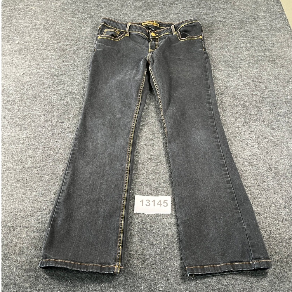 Southpole Bootcut Leg Jeans Womens 13 Black Denim Cotton Stretch Dark Wash